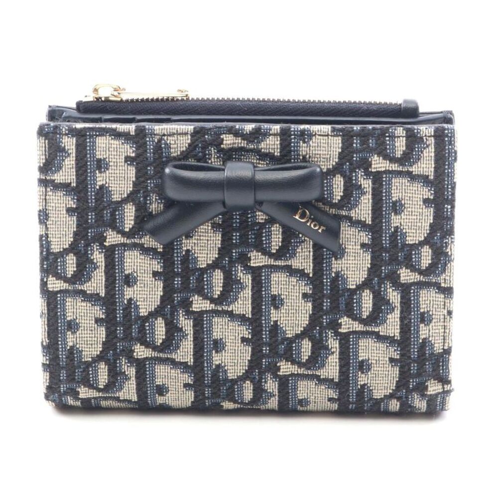 Dior Oblique Bow Dahlia Canvas Leather Wallet